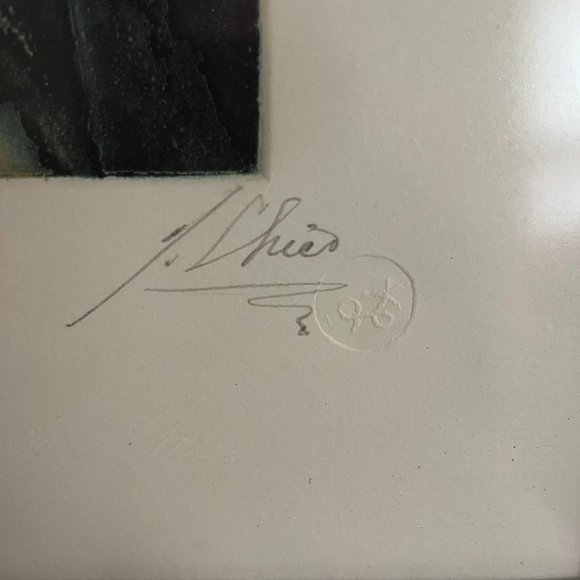 Signed Artist Proof Etching of a Woman by Mexican Artist Julio Chico - Picture 2 of 8